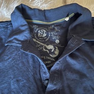 Navy blue cotton s/s shirt